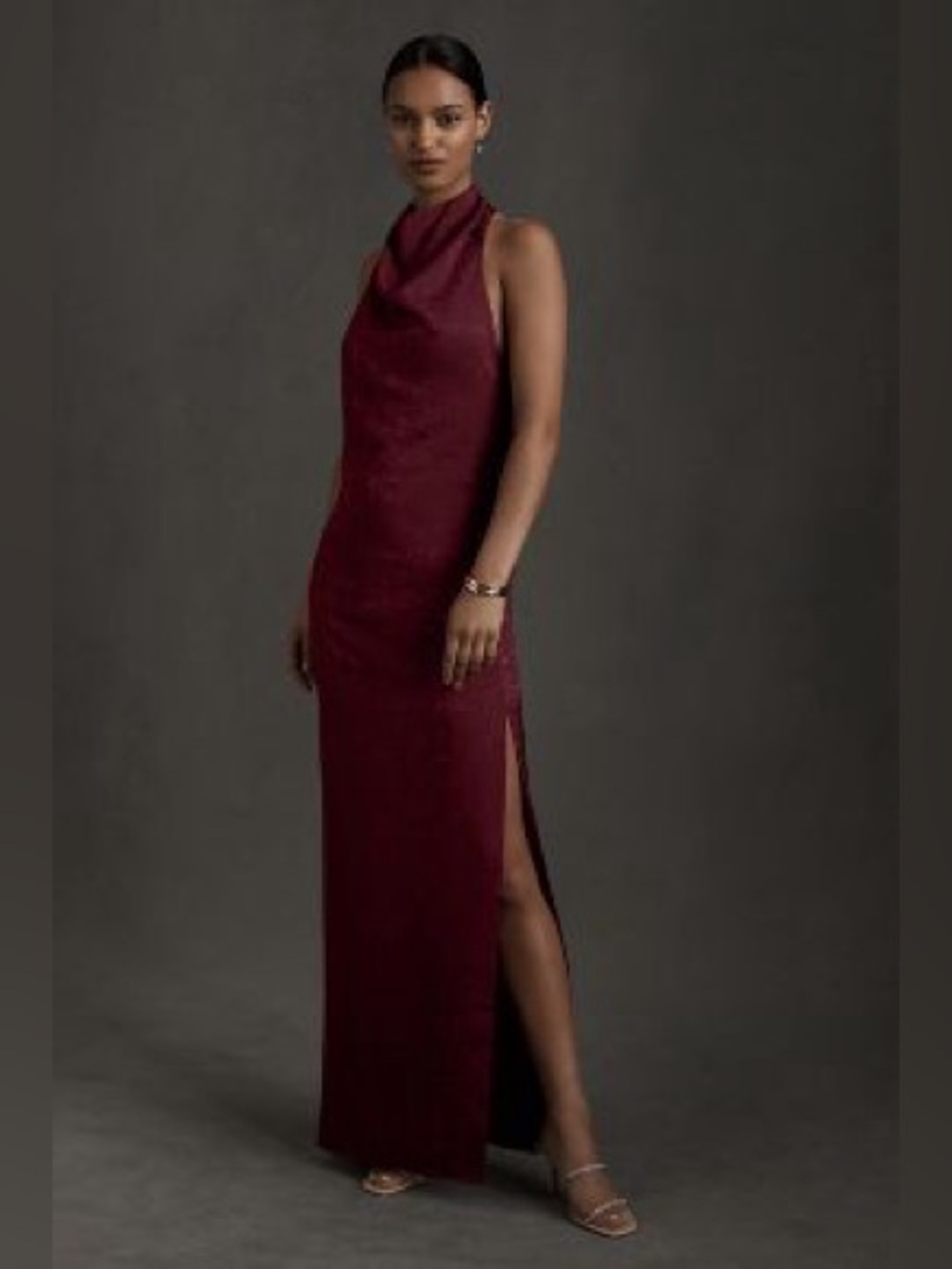 NWT Fame and Partners Chrisley Jacquard Halter Dress
